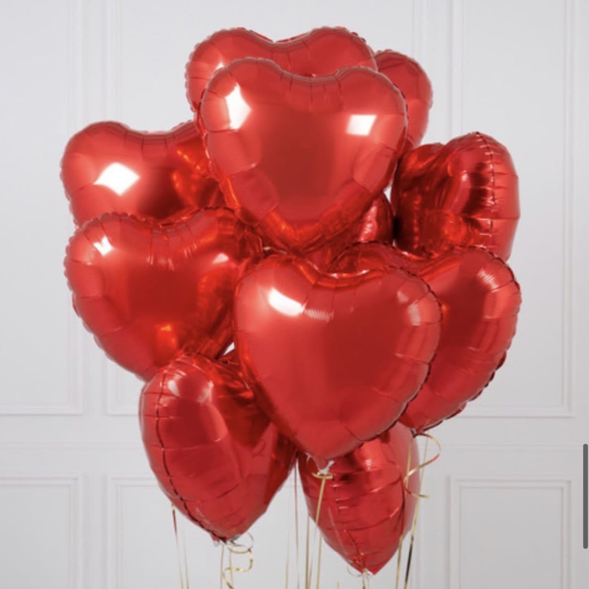 Luxury Balloon Set - Red Hearts foil