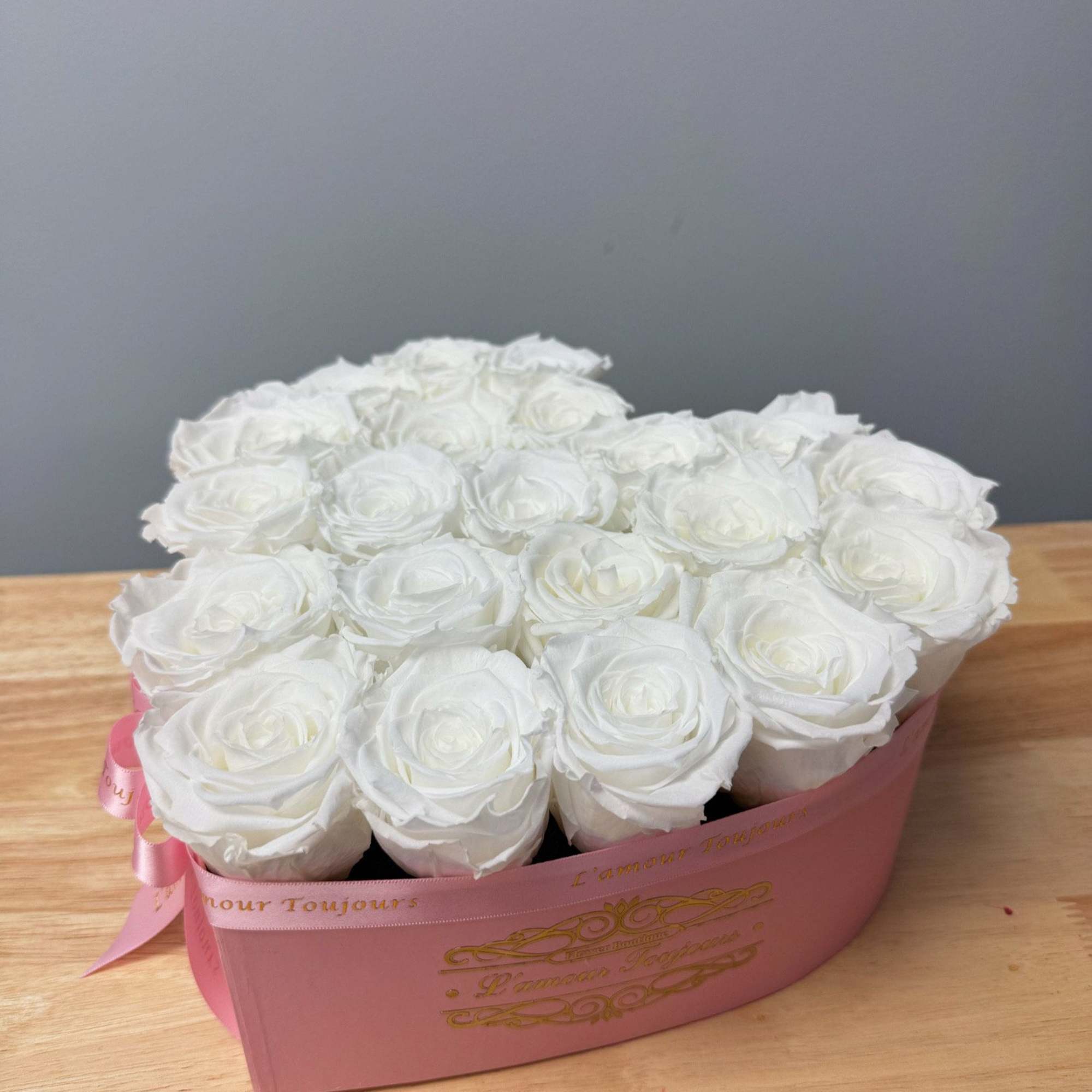 Everlasting Heart Signature Box - white roses