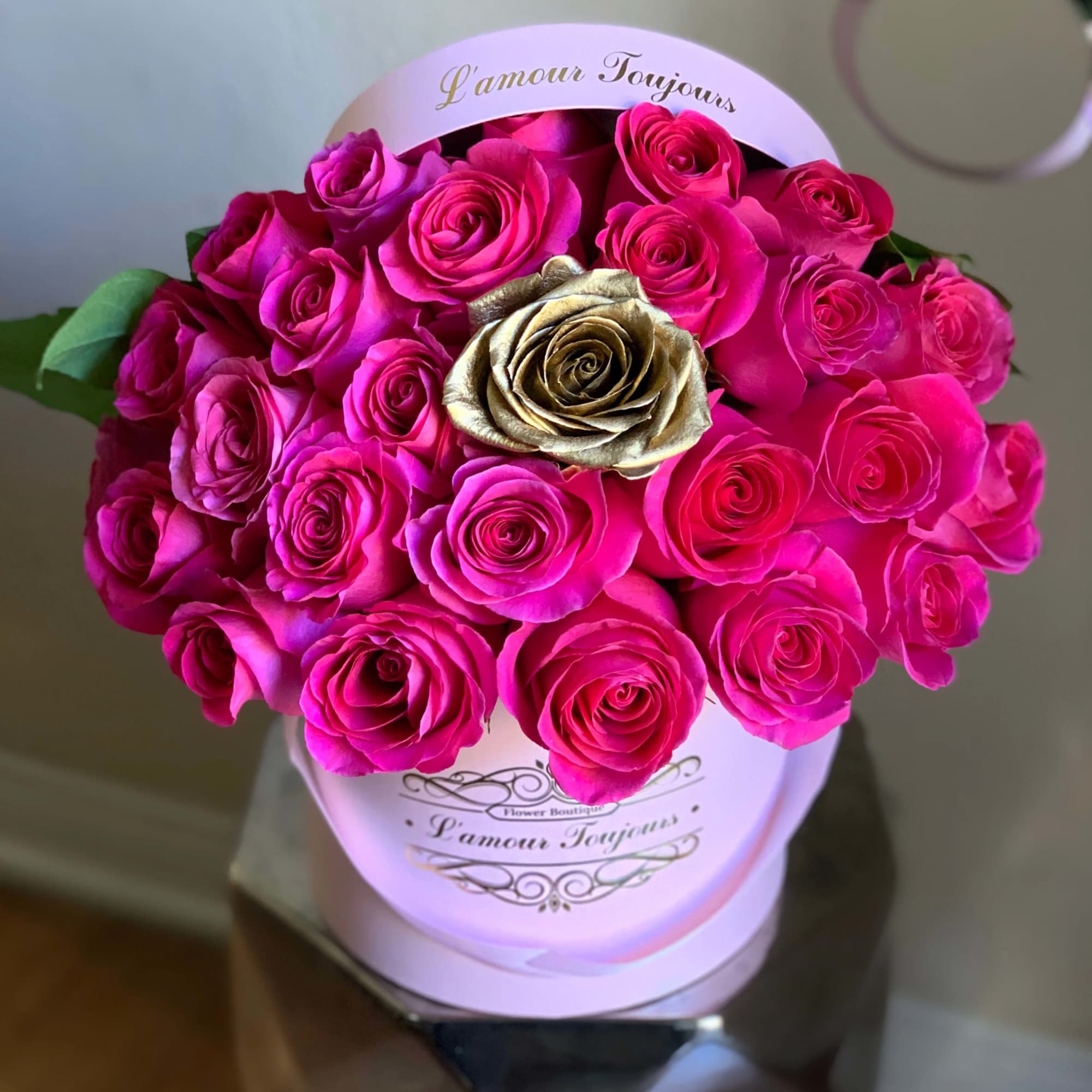 Hot Pink and Gold Signature Box